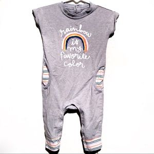 Cat & Jack Gray/rainbow jumper/romper 3-6 month